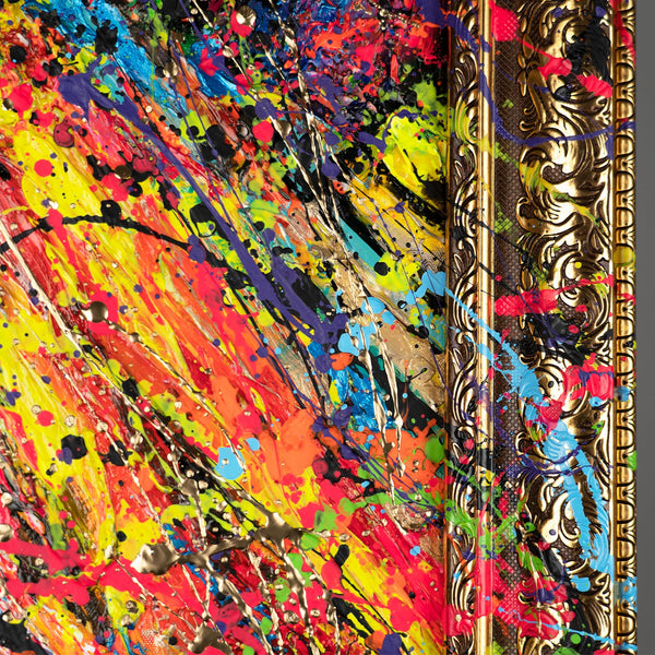 Abstract Modern Handmade Paintings on Canvas with Frame "The Myth of Neon"