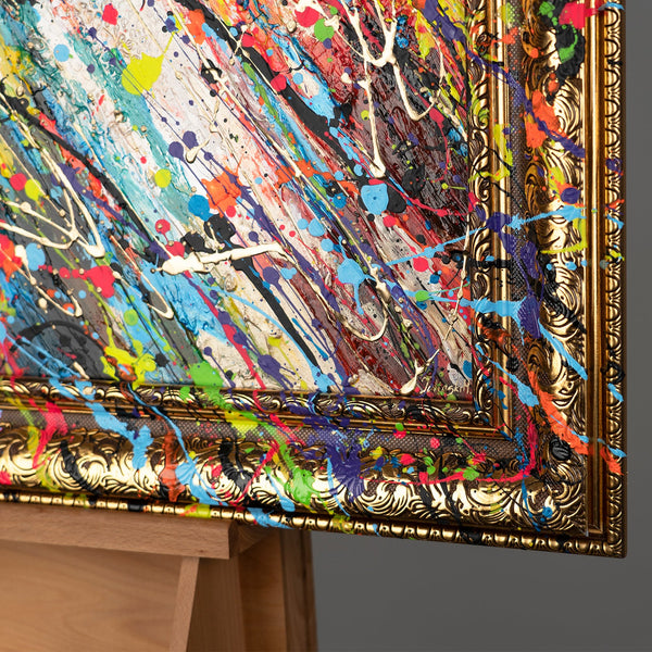 Abstract Modern Handmade Paintings on Canvas with Frame "The Myth of Neon"