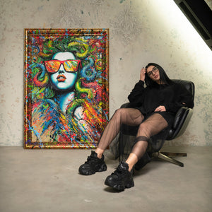 Abstraktes Portrait Leinwandbild Acryl moderne Wandkunst