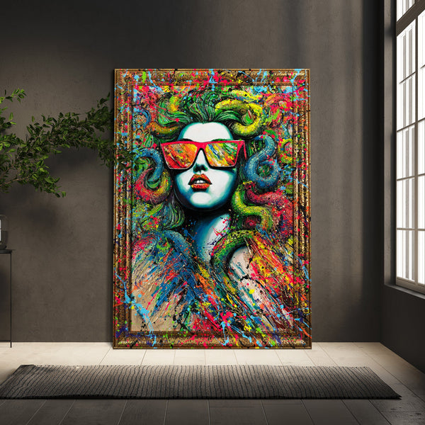 Abstract Modern Handmade Paintings on Canvas with Frame "The Myth of Neon"