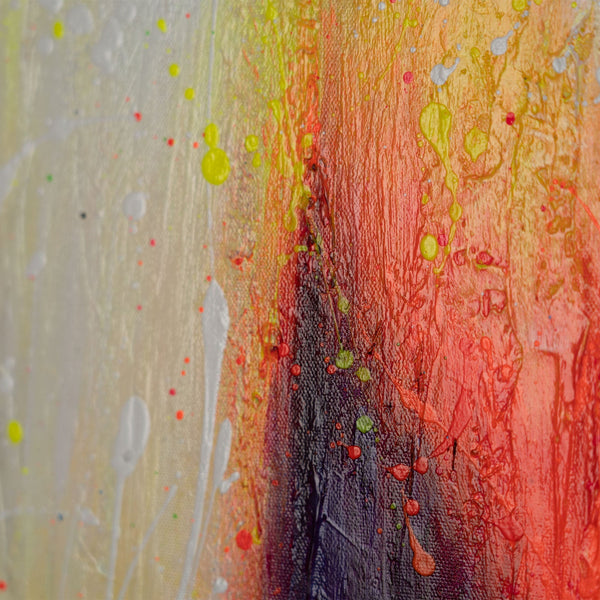 Abstract painting on canvas with frame Abstract colorful picture “The Woman with the Glass”