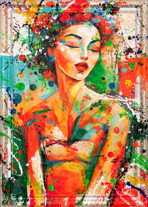 Modern Living Room Wall Art – Abstract Canvas Painting „Color of Her Dream“