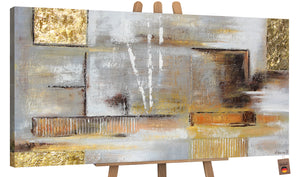 Gold abstract painting with frame "Golden abstraction"