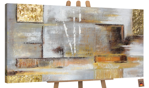 Gold abstract painting with frame "Golden abstraction"