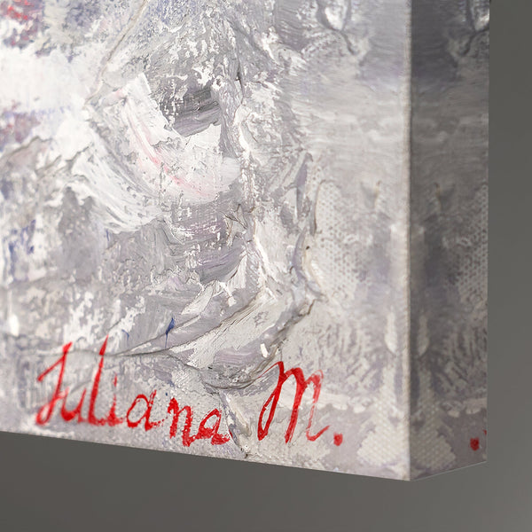 Landscape canvas painting with frame "A quiet harbor"