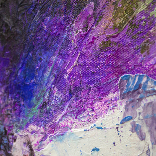 abstrakte malerei acryl Detail bunter Heißluftballon in Acrylstruktur