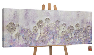 Flower Pictures Painted "Beginning of Spring" Acrylic Painting with Frame