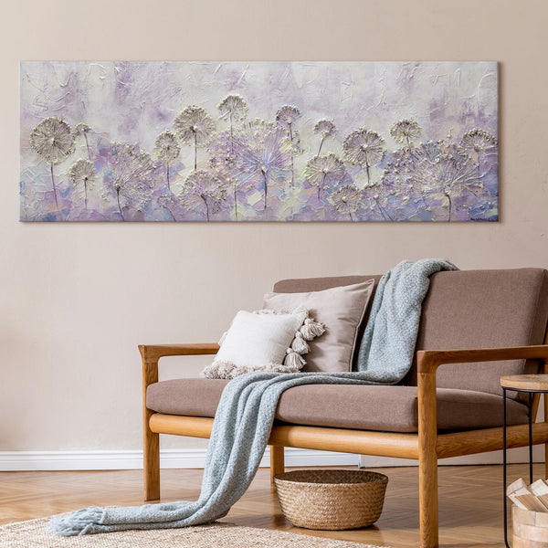 Flower Pictures Painted "Beginning of Spring" Acrylic Painting with Frame