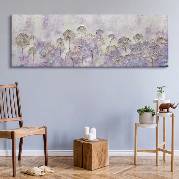 Flower Pictures Painted "Beginning of Spring" Acrylic Painting with Frame