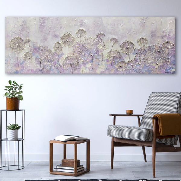 Flower Pictures Painted "Beginning of Spring" Acrylic Painting with Frame