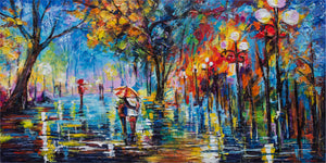 Colorful Autumn Scene on Canvas – „Autumn Alley“