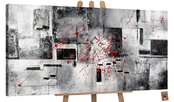 Acrylic abstract art "Courage" modern wall decoration with frame