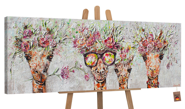Acrylic canvas pictures "Giraffes" with frame art