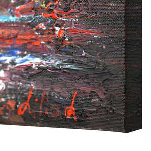 Modern abstract wall art "Autumn pier" 35x35 inch