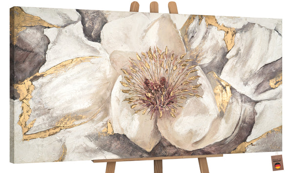 Hand-painted floral painting on canvas "Malve"