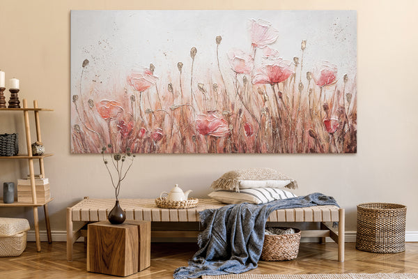 Hand-painted flower paintings – Modern acrylic painting on canvas
