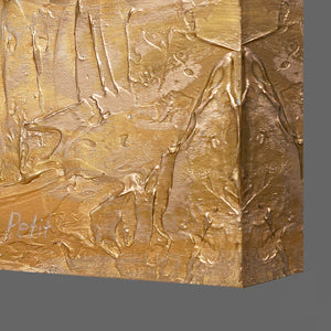 Acrylic paintings abstract with gold accents – modern canvas painting