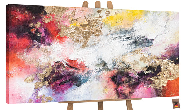 Acrylic pour painting for living room "Bright garden"