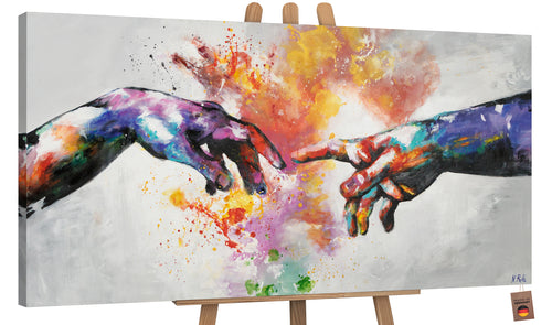 Modern artwork: hand painted wall art canvas "Galactic"