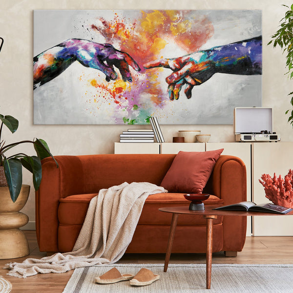 Modern artwork: hand painted wall art canvas "Galactic"
