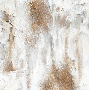 Modern gold abstract painting "Potential" 40x40 inch