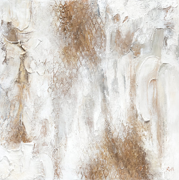 Modern gold abstract painting "Potential" 40x40 inch