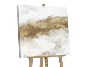 Abstract painting gold wall art April" 40x40 inch