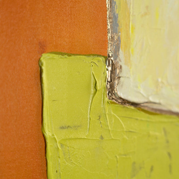 Nahaufnahme Acrylstruktur abstrakte Stadtlandschaft Leinwand
