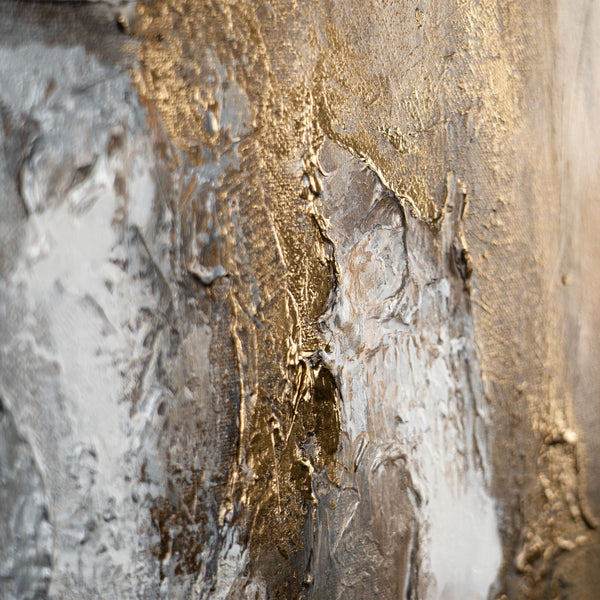 Detail Acrylstruktur modern grau weiß goldfarben für Wanddeko