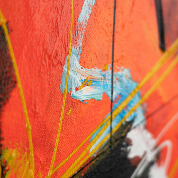Nahaufnahme Acrylmalerei moderne bunte Kunst auf Leinwand
