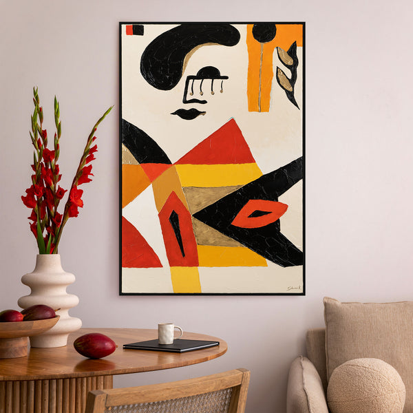 Gemälde Geometrie der Emotionen – Acrylbild mit Porträt
