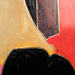 Detail Acrylstruktur Pop-Art Stil mit schwarzem Kleid