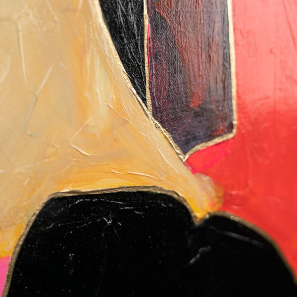 Detail Acrylstruktur Pop-Art Stil mit schwarzem Kleid