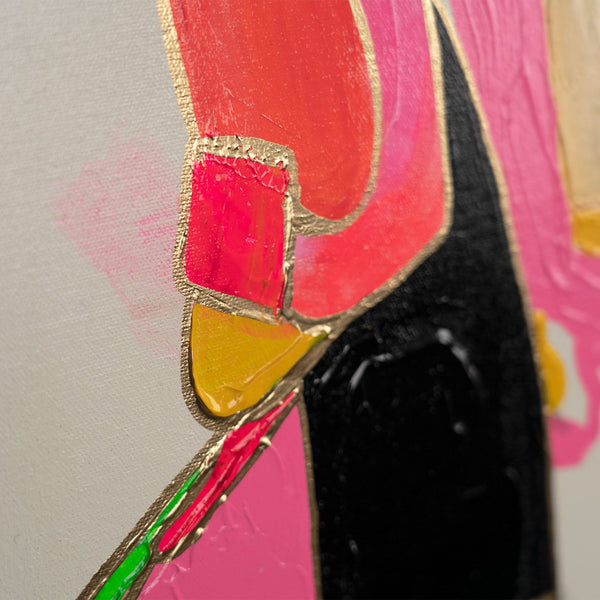Farbiger Bildausschnitt Acryl Gemälde abstrakte Figur