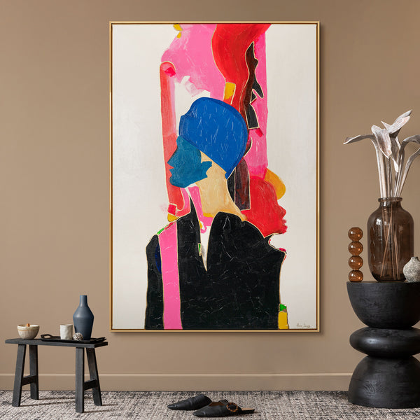 Acrylbild auf Leinwand abstrakt Frau Pop-Art modern