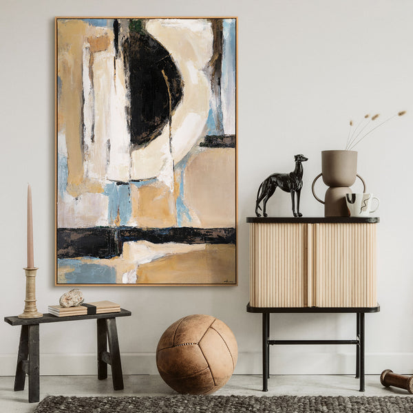 Handgemaltes Acrylbild moderne Wandkunst mit Kontrasten und Struktur