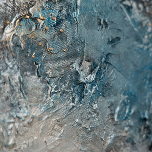 Nahaufnahme blaue Struktur mit Acryltextur und Farbverlauf