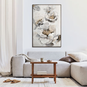 Moderne Wanddeko mit floralem Acrylbild – stilvolle Einrichtung Wohnzimmer