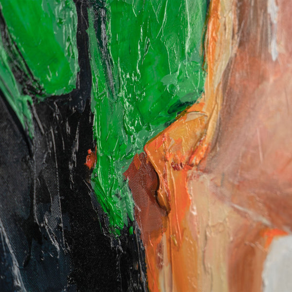 Detail strukturierte Acrylfarben – moderne Kunst weibliches Porträt