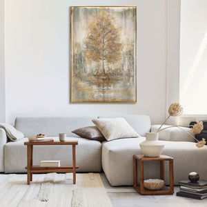  Landschaftsbild mit Baum als moderne Wandkunst im Wohninterieur