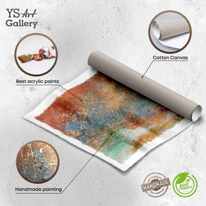 Infografik zur handgemalten Acrylkunst auf Leinwand