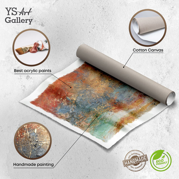 Infografik zur handgemalten Acrylkunst auf Leinwand