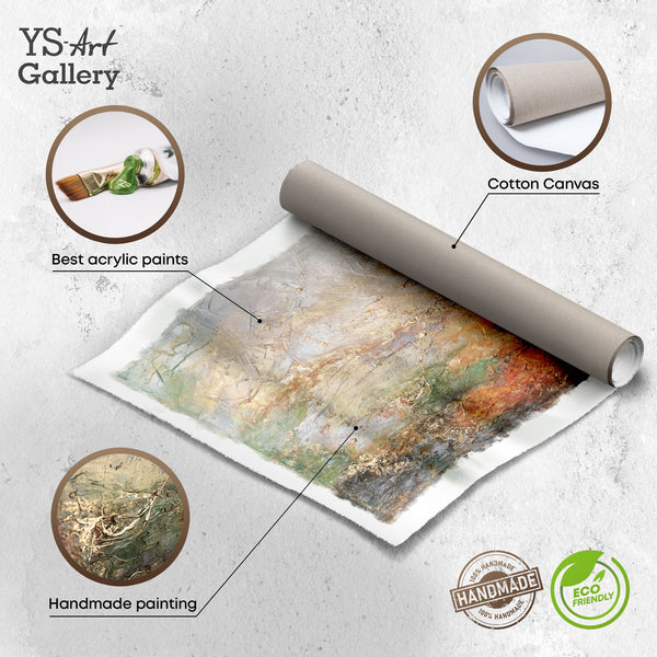 Handgemalte Leinwand mit Textur, Acryl und Naturfarben