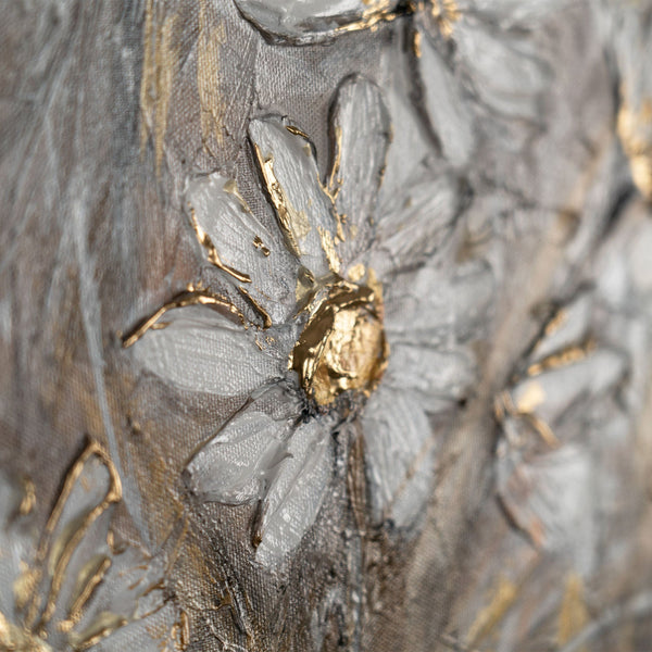 Strukturdetails mit Blume – modernes Naturgemälde mit Textur