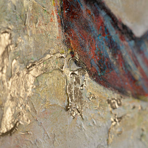 Goldstruktur auf abstraktem Hintergrund – handgemaltes Acrylbild