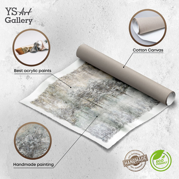 Infografik handgemalte Leinwand mit strukturierter Waldlandschaft