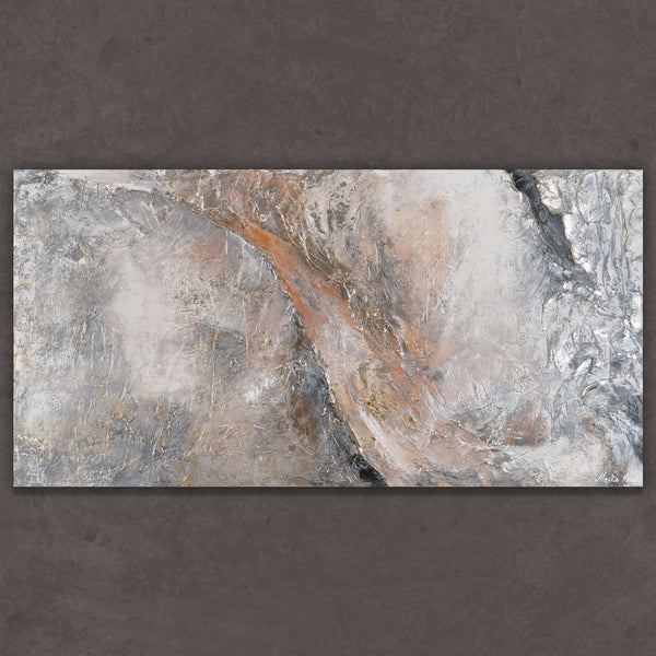 Wandbild abstrakte Kunst mit Struktur in warmen Farben