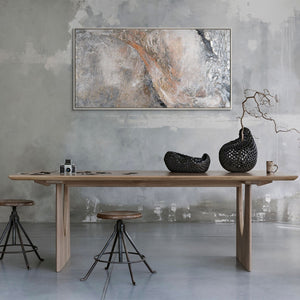 Abstraktes Leinwandbild mit Struktur im modernen Interieur