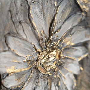 Florales Motiv mit Struktur – moderne Acrylmalerei Detail