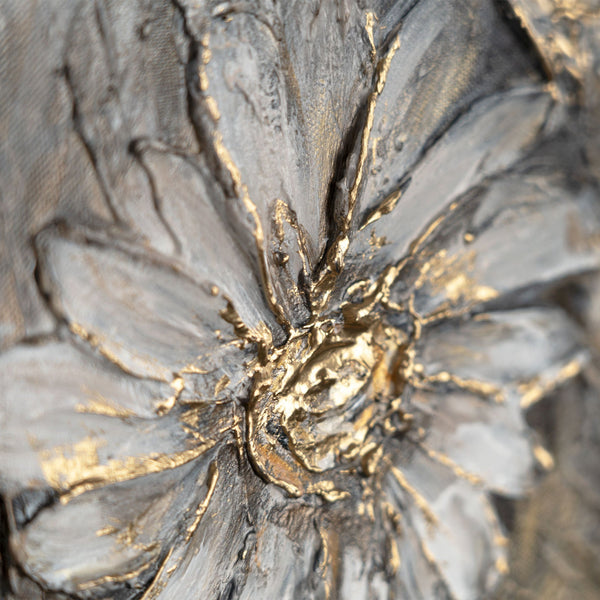Florales Motiv mit Struktur – moderne Acrylmalerei Detail